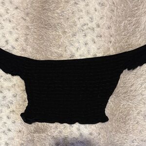 Black Off-Shoulder Crop Top